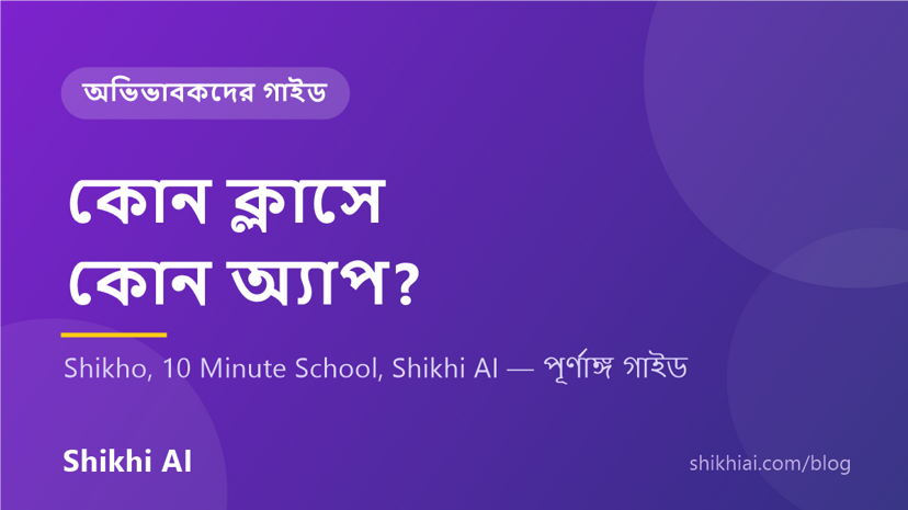 কোন ক্লাসে কোন শিক্ষা অ্যাপ — বয়স অনুযায়ী গাইড